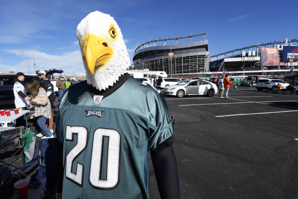 Eagles Broncos Football Philadelphia Eagles fan Bill Farrell, of Philadelphia, tailgates prior to an NFL football game against the Denver Broncos, Sunday, Nov. 14, 2021, in Denver