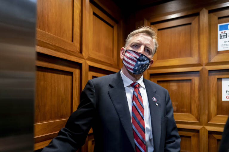 Paul Gosar takes an elevator