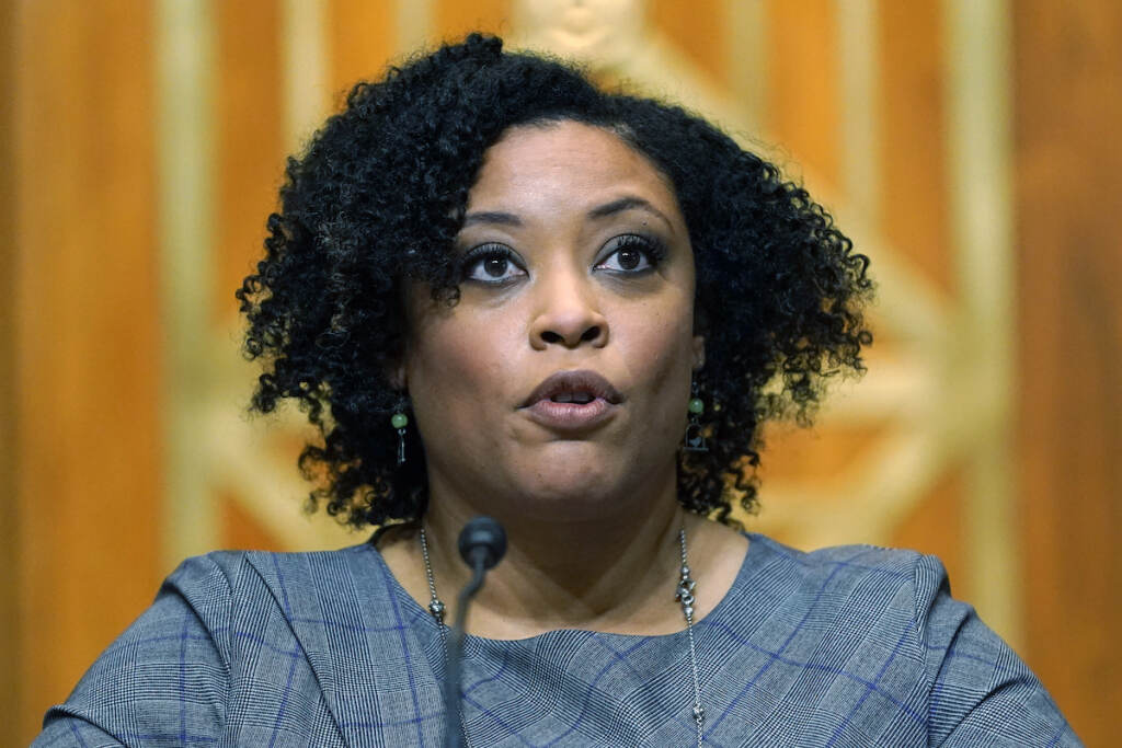 Shalanda Young Shalanda Young testifies during a Senate Budget Committee hearing to examine her nomination to be Deputy Director of the Office of Management and Budget on Capitol Hill in Washington, Tuesday, March 2, 2021