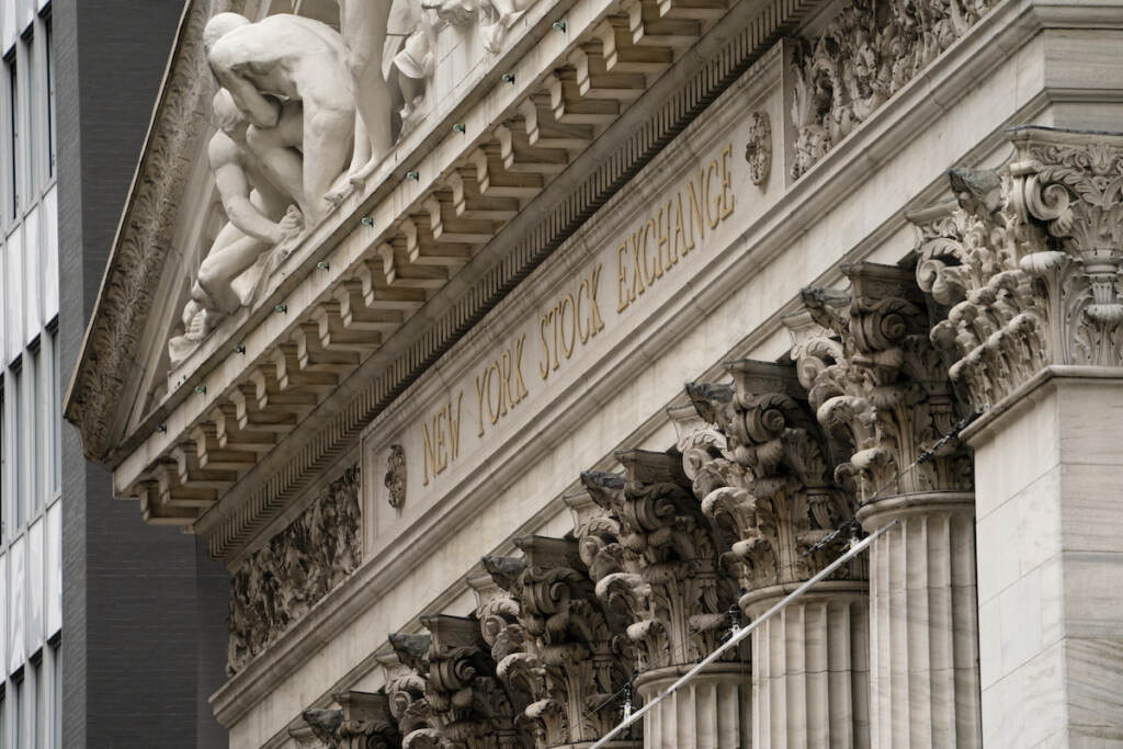 File photo: The New York Stock Exchange operates during normal business hours in the Financial District, Wednesday, Oct. 13, 2021, in New York. Stocks are opening sharply lower on Wall Street Friday, Nov. 26, after South Africa found a fast-spreading coronavirus variant and the European Union proposed suspending air travel from southern Africa