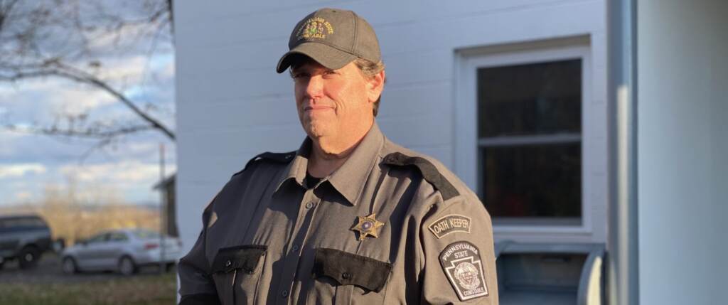 IMG-5945-scaled-e1637073466965-1920×805 Pennsylvania State Constable Kevin Noecker in Berks County says the Oath Keepers, whose leadership is alleged to have played a key role in the Jan. 6 U.S. Capitol attack, is misunderstood. Other police and constables in Pa. who once joined the group have since distanced themselves from it. (Brett Sholtis / WITF)