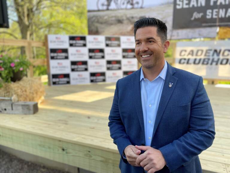Republican Sean Parnell launched his U.S. Senate campaign on May 11. (Lucy Perkins/90.5 WESA)
