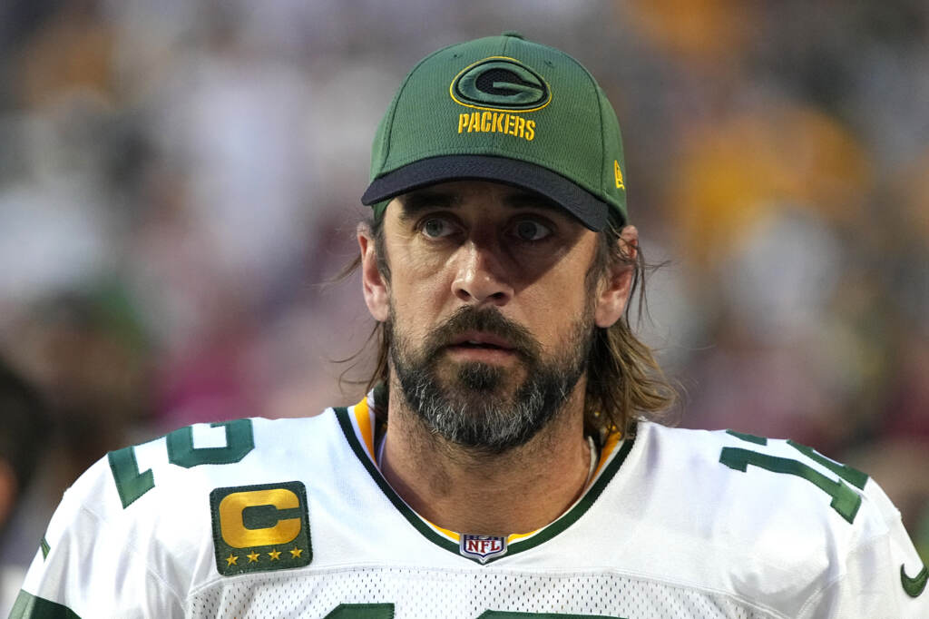 Green Bay Packers quarterback Aaron Rodgers Rodgers has strongly questioned the NFL's COVID-19 protocols, along with any organization forcing health requirements on individuals.
(Rick Scuteri/AP)