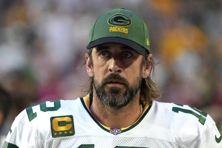 Green Bay Packers quarterback Aaron Rodgers Rodgers has strongly questioned the NFL's COVID-19 protocols, along with any organization forcing health requirements on individuals.
(Rick Scuteri/AP)