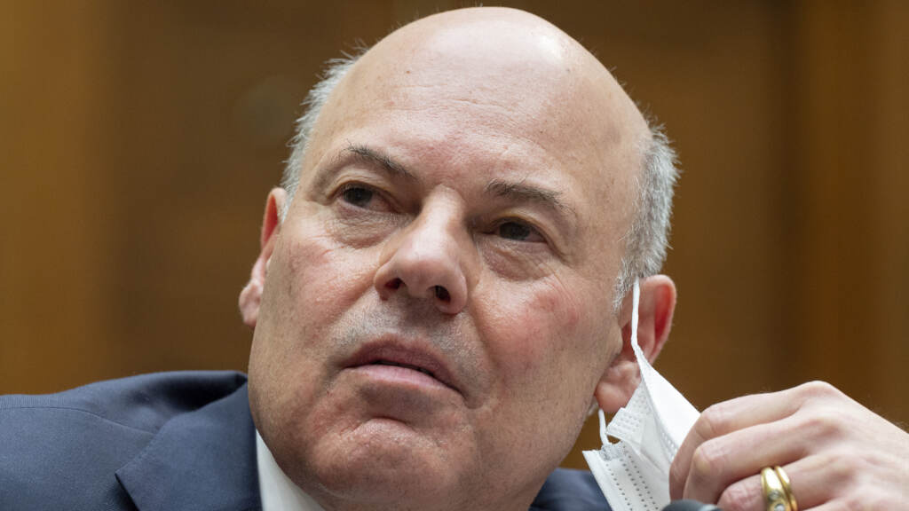 Postmaster General Louis DeJoy is losing a key ally on the Postal Service's Board of Governors. (Jim Watson/AP)
