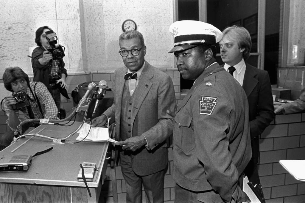 Chuck Stone FILE - In this Nov. 2, 1981, file photo, Philadelphia newspaper columnist Chuck Stone speaks with newsmen after a hostage situation ended at Pennsylvania State Correctional Institution at Graterford, Pa., as Stone mediated with inmates who were holding hostages in a kitchen area of the prison following an aborted escape attempt. Longtime journalist and educator Charles Sumner