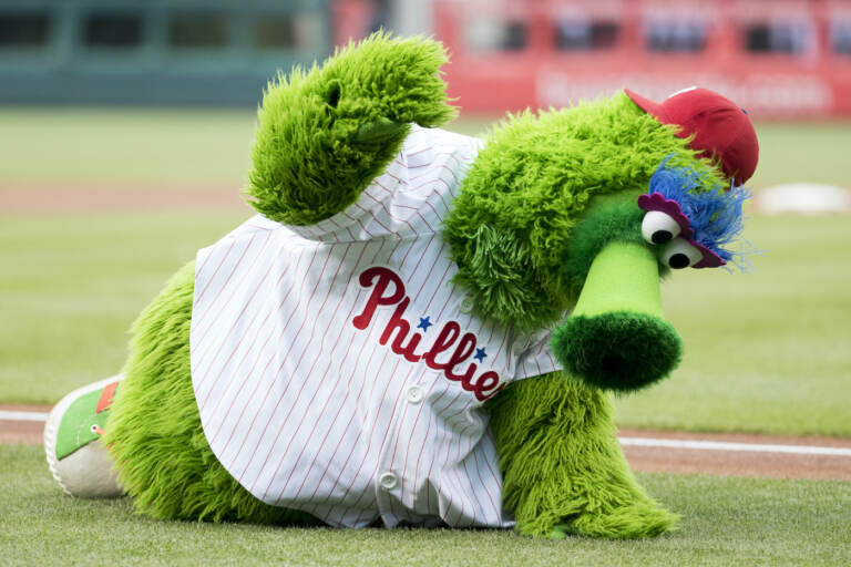 The Phillie Phanatic pounds the ground