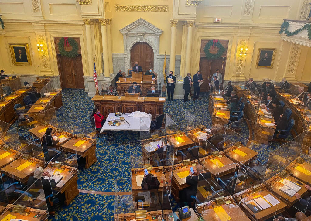 2021-12-20-nj-assembly-t-donyea N.J. General Assembly voting on a bill to address gun violence on Monday, December 20, 2021. (Tennyson Donyéa / WHYY)