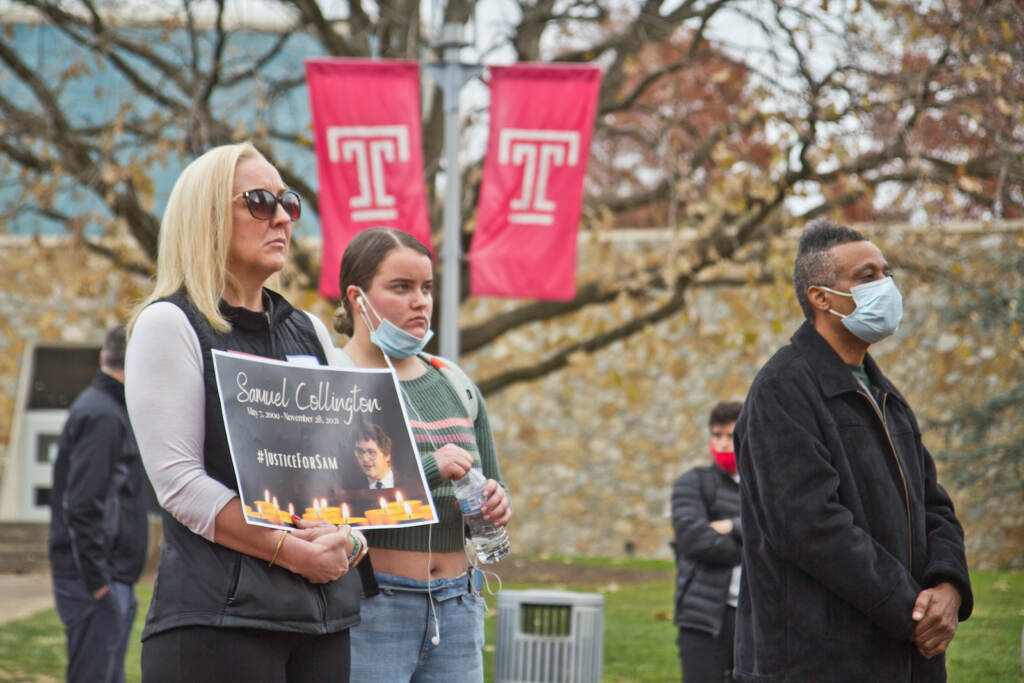 2021 12 6 k paynter temple u safety rally general scene-4 Parents of Temple students attend an anti-violence rally