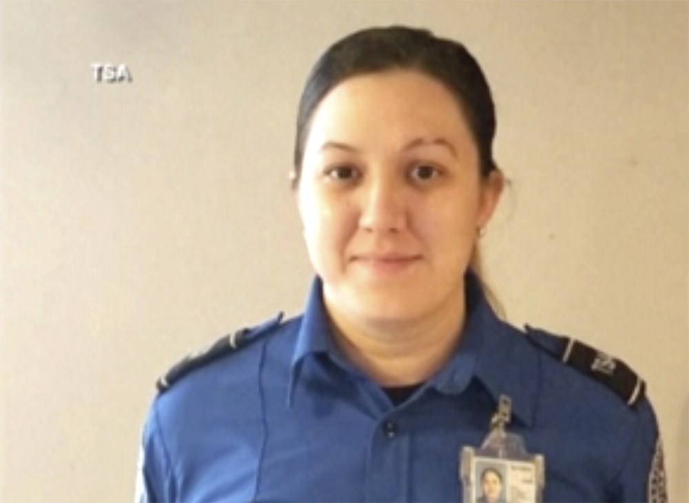 Airport Baby Saved This undated photo shows Transportation Security Administration (TSA) officer Cecilia Morales. Newly released video shows Morales leaping over conveyor belt rollers and saving a 2-month-old boy who stopped breathing at Newark Liberty International Airport on Dec. 9, 2021. Morales, an EMT who has been a TSA officer for about two months, told the agency she performed the infant version of the Heimlich maneuver.