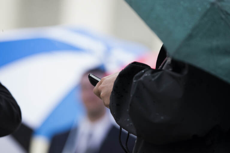 A person checks their cellphone. (AP Photo)