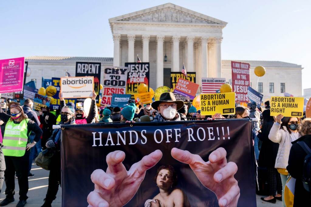 Abortion Abortion rights advocates and anti-abortion protesters demonstrate in front of the U.S. Supreme Court