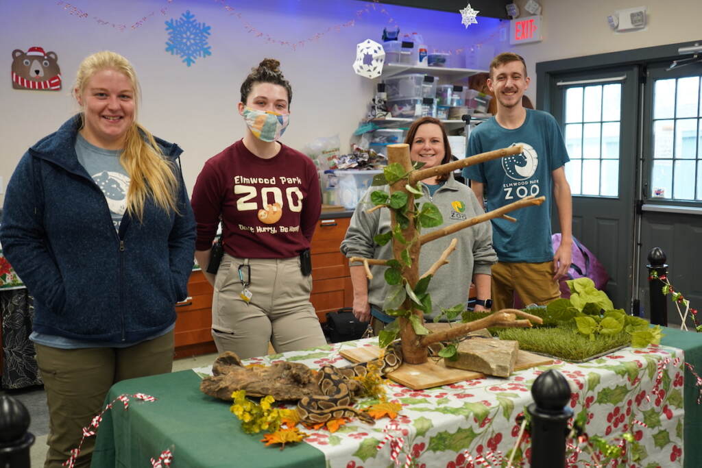 Elmwood Park Zoo workers (from left) Laura Soder, Natalie Kulak, and Laura Houston say that all of the animals have personalities