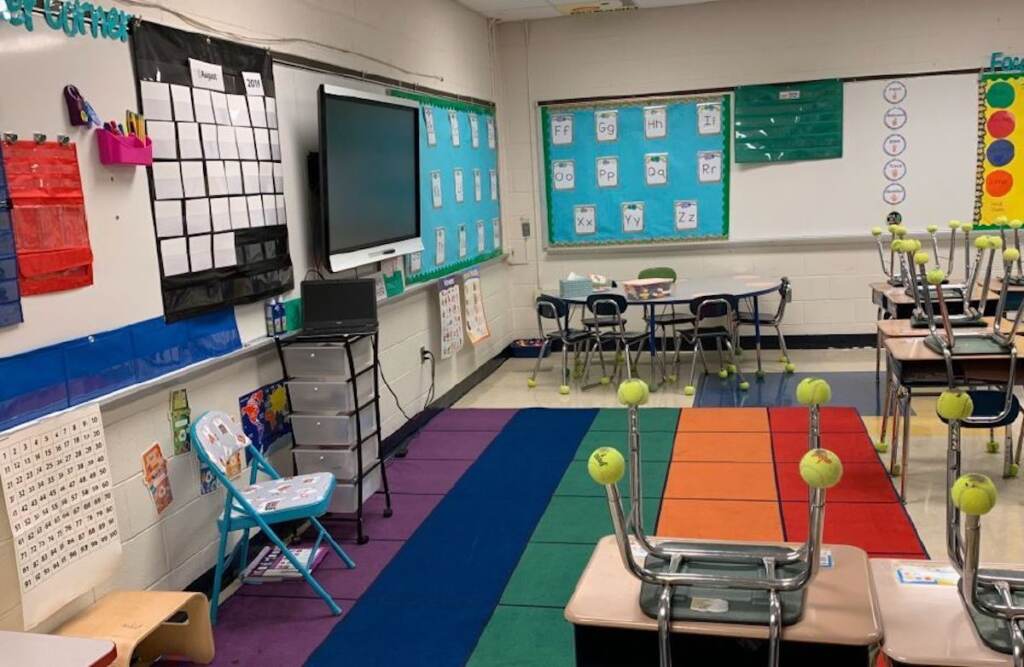 The inside of the classroom of a Delaware school