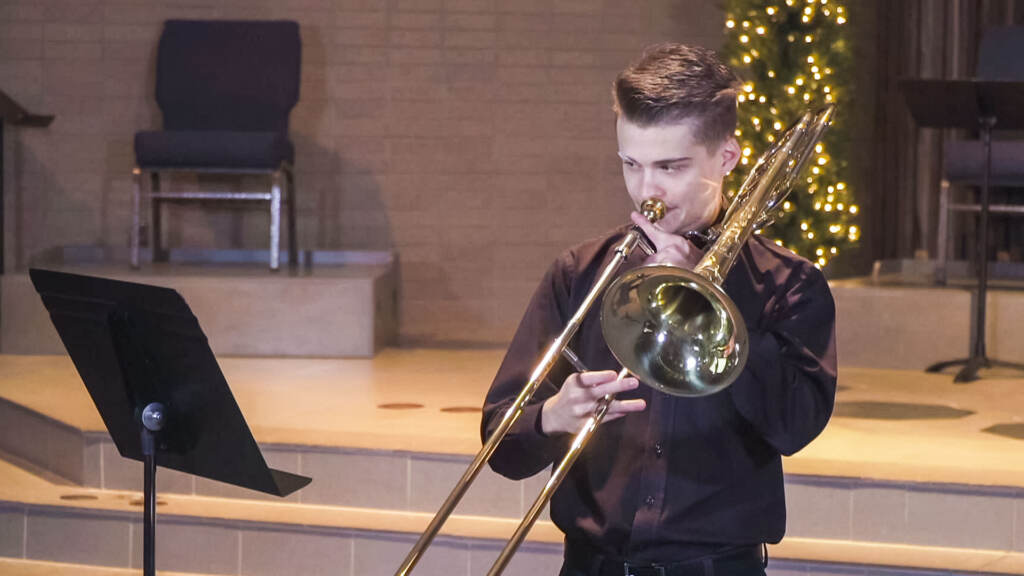 curtis1608 Robert Conquer playing the trombone