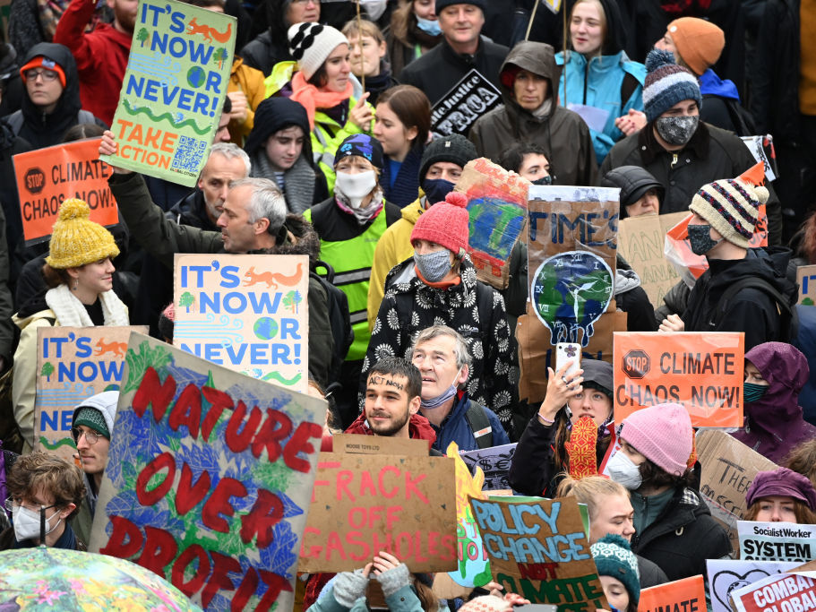 As world leaders gathered in Glasgow, Scotland, for a climate summit in November, protesters demanded faster action to curb climate change. Climate protesters gather for the Global Day of Action for Climate Justice march