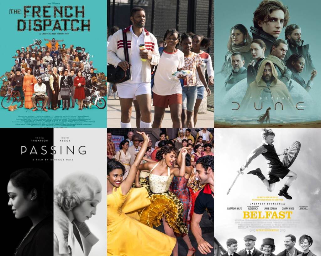 (lelft clockwise: Searchlight Pictures, Warner Bros, Warner Bros, Focus Features, 20th Century Studio, Netflix)