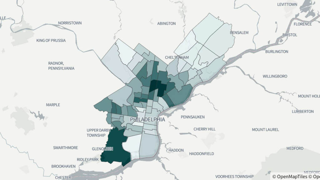 shootingmap-byward-2021 Shootings recorded in Philadelphia in 2021, mapped by election ward