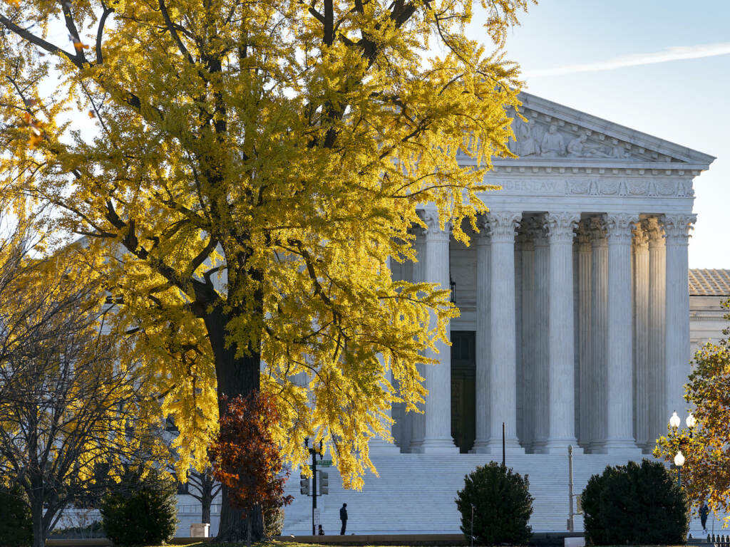 Supreme Court Religious Schools Light from the morning sun illuminates the Supreme Court