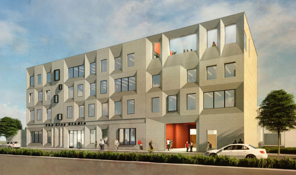 2019 12 11-provided-philadelphia kensington-the new clay studio rendering A rendering of the new Clay Studio on North American Street in Kensington, expected to open in Spring 2022. (DIGSAU Architects)