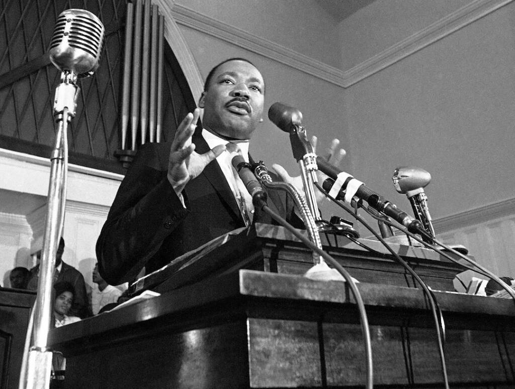 AP18093635855582 small In this 1960 file photo, Martin Luther King Jr. speaks in Atlanta. The civil rights leader had carried the banner for the causes of social justice — organizing protests, leading marches and making powerful speeches exposing the scourges of segregation, poverty and racism