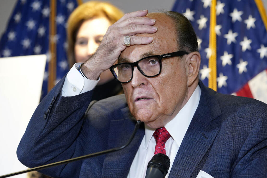 Rudy Giuliani FILE - In this Nov. 19, 2020, file photo, former New York Mayor Rudy Giuliani, who was a lawyer for President Donald Trump, speaks during a news conference at the Republican National Committee headquarters in Washington. The House committee investigating the Capitol insurrection has issued subpoenas to some of Donald Trump's closest advisers, including Rudy Giuliani Sidney Powell stands behind