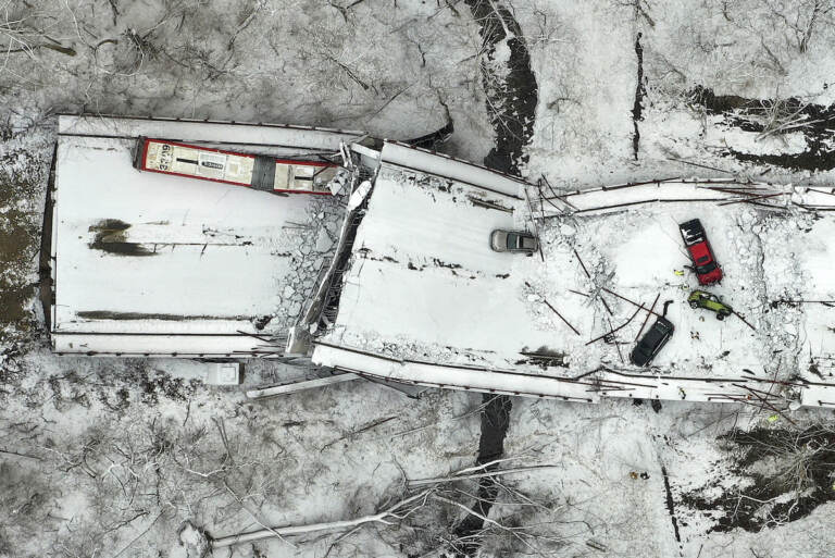 This is the Fern Hollow Bridge in Pittsburgh that collapsed Friday morning Friday, Jan. 28, 2022
