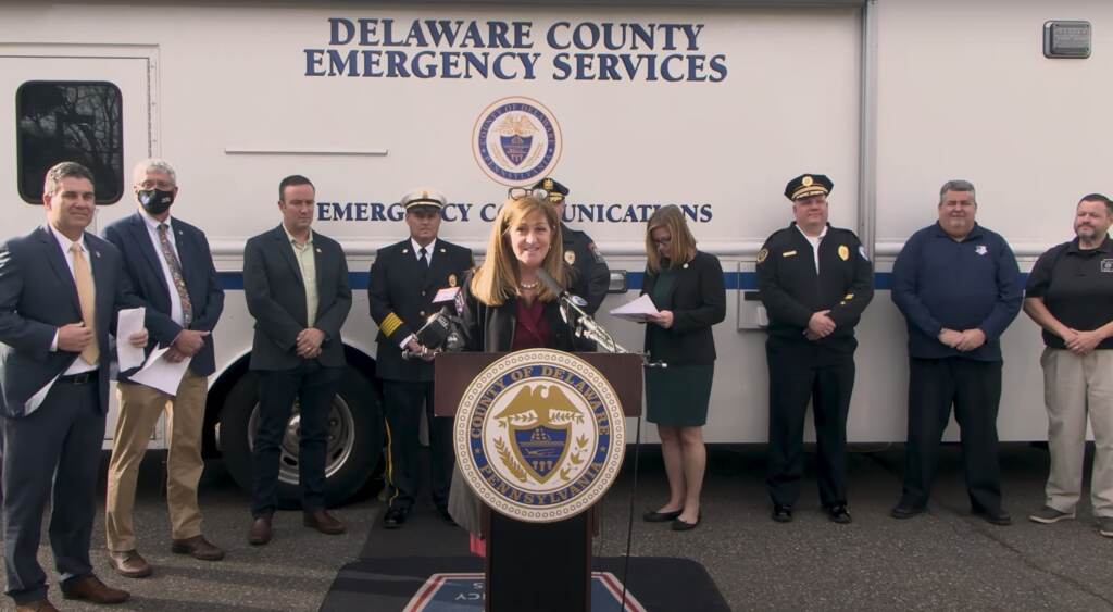 Delco Councilmember Elaine Schaefer said that the county’s 911 system has _serious infrastructure, technology and security deficiencies, and it is long overdue for modernization._ Delco Councilmember Elaine Schaefer said that the countys 911 system has serious infrastructure technology and security deficiencies and it is long overdue for modernization. (Kenny Cooper, WHYY)
