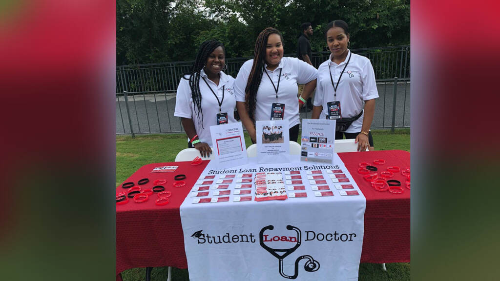 StudentLoanDoctor Sonia Lewis (center) promoting her company “The Student Loan Doctor.” (courtesy of Sonia Lewis)
