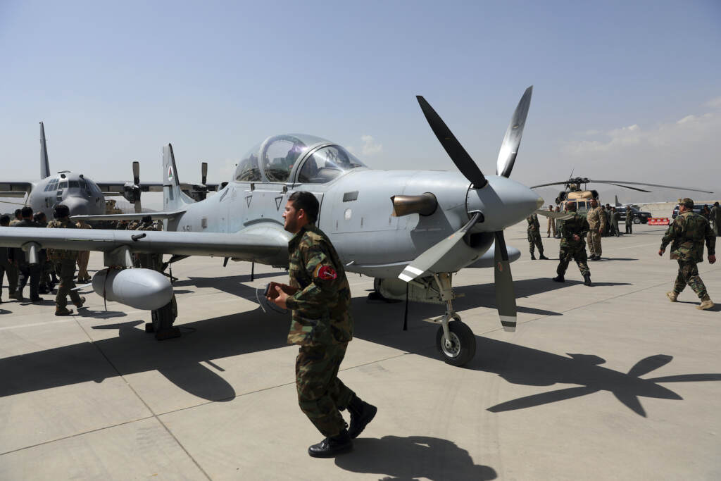 Afghanistan Declassified Report A-29 Super Tucano planes are on display