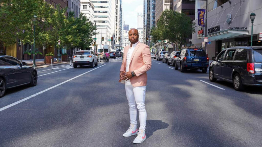 damienjorden-phynally-marijuanajobs Damien Jorden stands on a Philly street