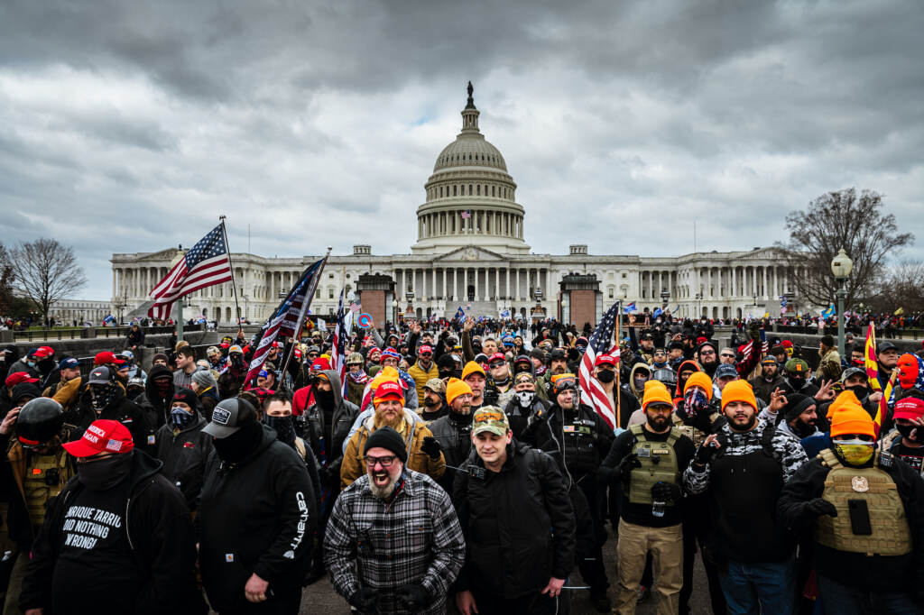 Trump Supporters Hold “Stop The Steal” Rally In DC Amid Ratification Of Presidential Election Pro-Trump insurrectionists gather in front of the U.S. Capitol Building