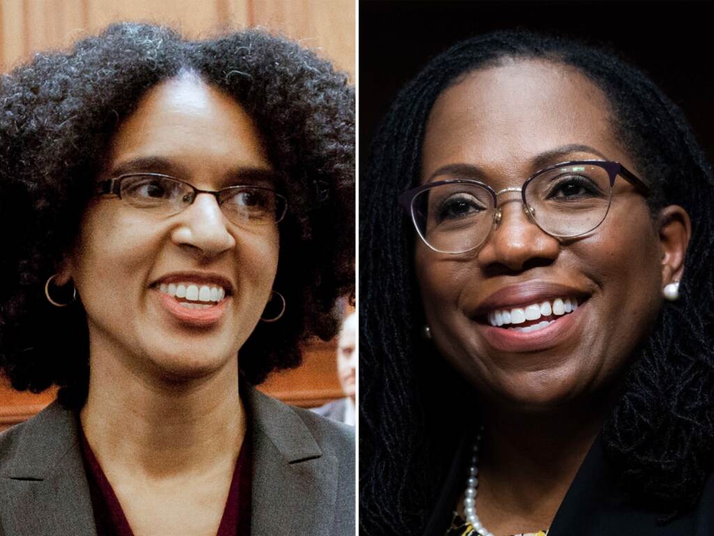 L) CA Supreme Court Justice Leondra Kruger (R) Ketanji Brown Jackson Justice Leondra Kruger (left) and Judge Ketanji Brown Jackson