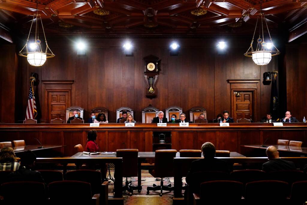 pa-redistricting-panel-SPA-012022 The Pennsylvania Legislative Reapportionment Commission sits at a panel