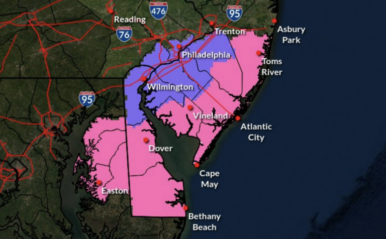 Winter storm warnings and advisories in effect for several counties throughout the Delaware Valley