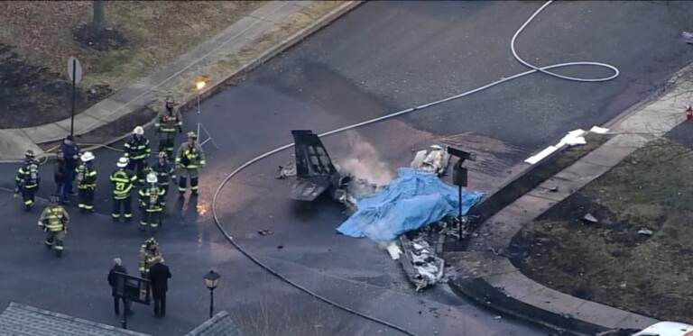Wreckage of a plane crash