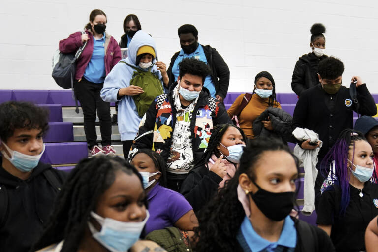 Students wearing masks