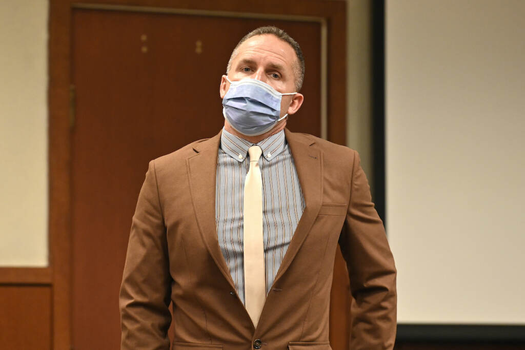 Brett Hankison Former Louisville police officer Brett Hankison prepares to leave the courtroom during a recess Wednesday, Feb. 23, 2022, in Louisville, Ky. Prosecutors begin their case against a the only officer charged, former Louisville police officer Brett Hankison, in the deadly Breonna Taylor raid