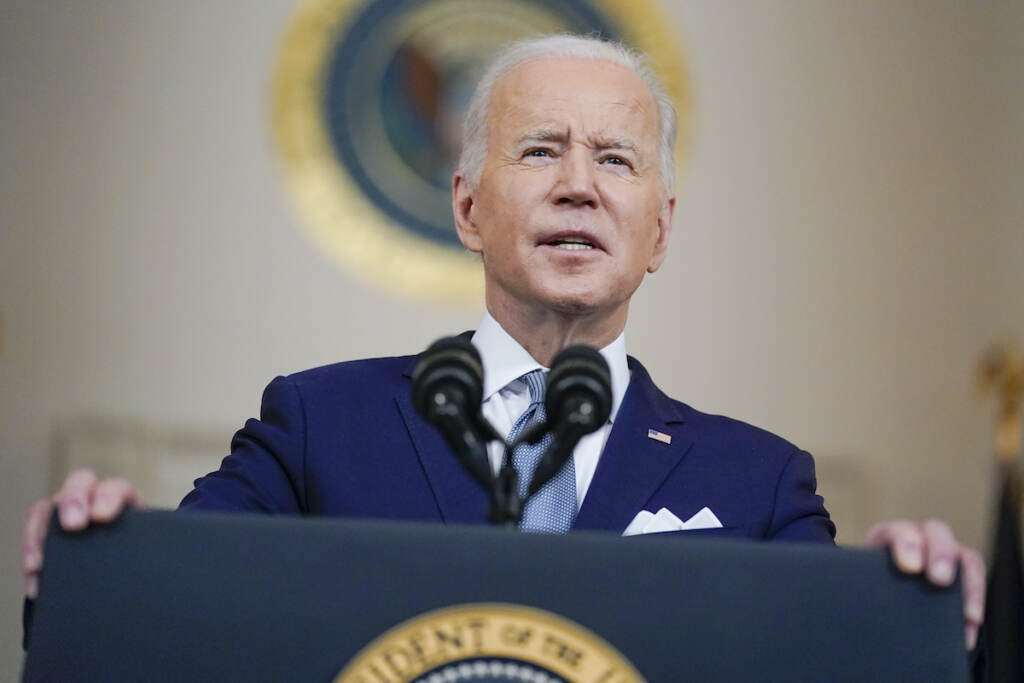 Joe Biden President Joe Biden speaks as he announces Judge Ketanji Brown Jackson as his nominee to the Supreme Court in the Cross Hall of the White House, Friday, Feb. 25, 2022, in Washington