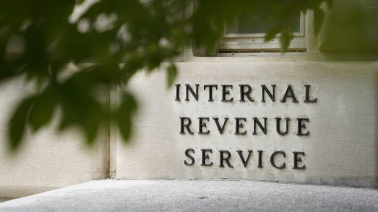 A sign for the Internal Revenue Service