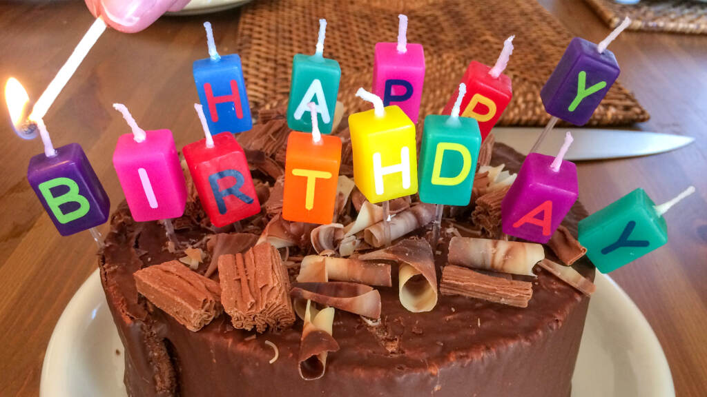 birthdaycake Candles are pictured on a birthday cake