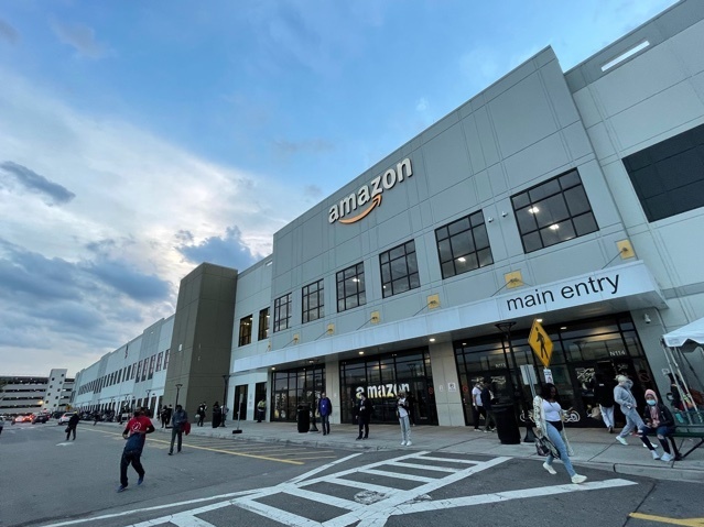 Workers at Amazon's warehouse on Staten Island in New York will vote on whether to unionize, becoming the second U.S. warehouse to get such an election.
Taylor Hanes/NPR