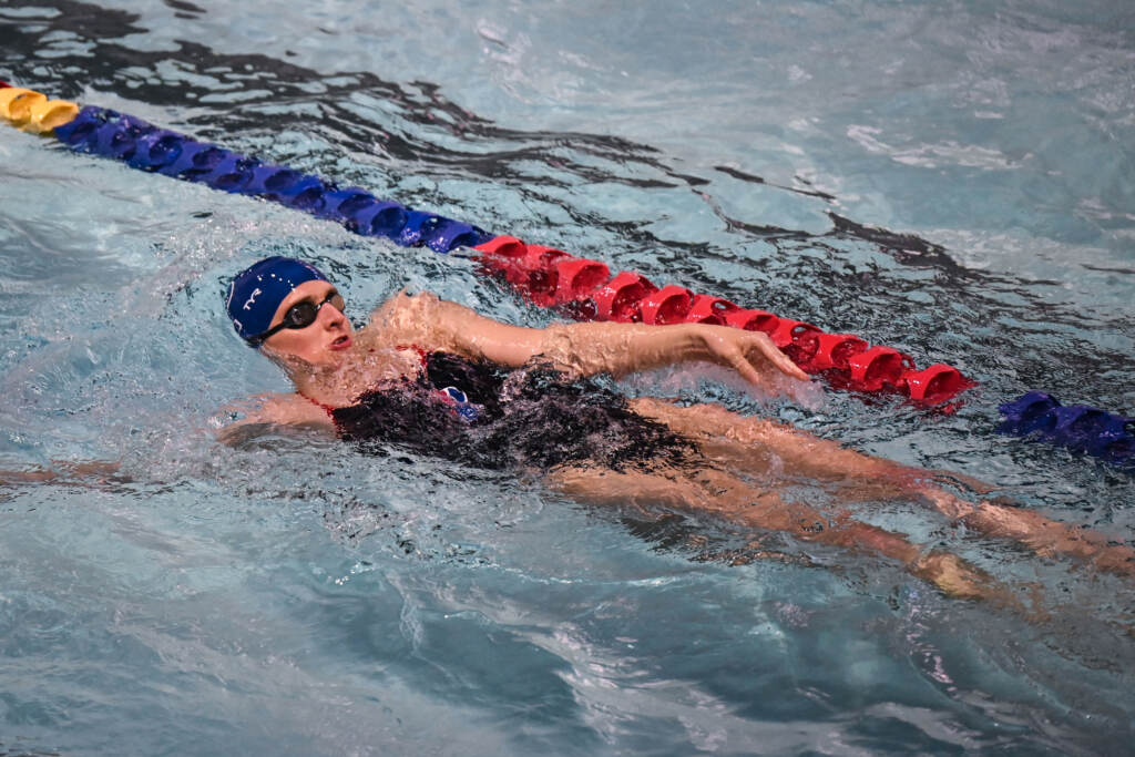 Penn Men’s and Women’s Swim and Dive vs. Dartmouth and Yale Lia Thomas of the University of Pennsylvania warms up before competing during a swim meet against Dartmouth and Yale at Sheer Pool in Philadelphia, Pa. on Jan. 8, 2022.