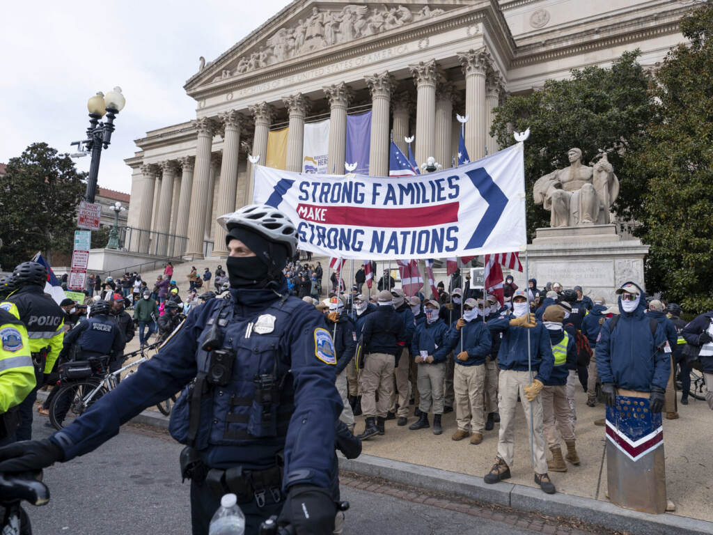 March for Life Members of the white supremacist group Patriot Front march on Constitution Avenue