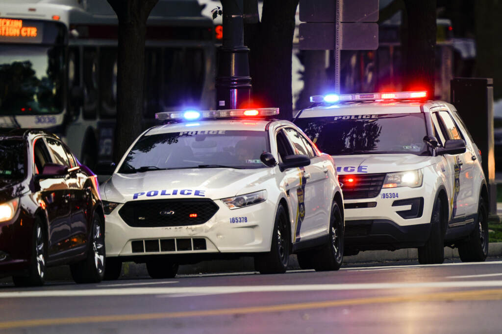 Traffic Stops Philadelphia Shown are Philadelphia police vehicles on a traffic stop