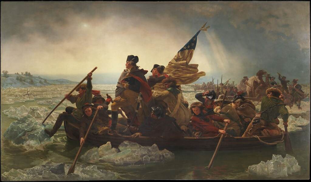 pres-day-leutze Washington Crossing the Delaware is a famous painting by Emanuel Leutze (Public Doman from Metropolitan Museum of Art)