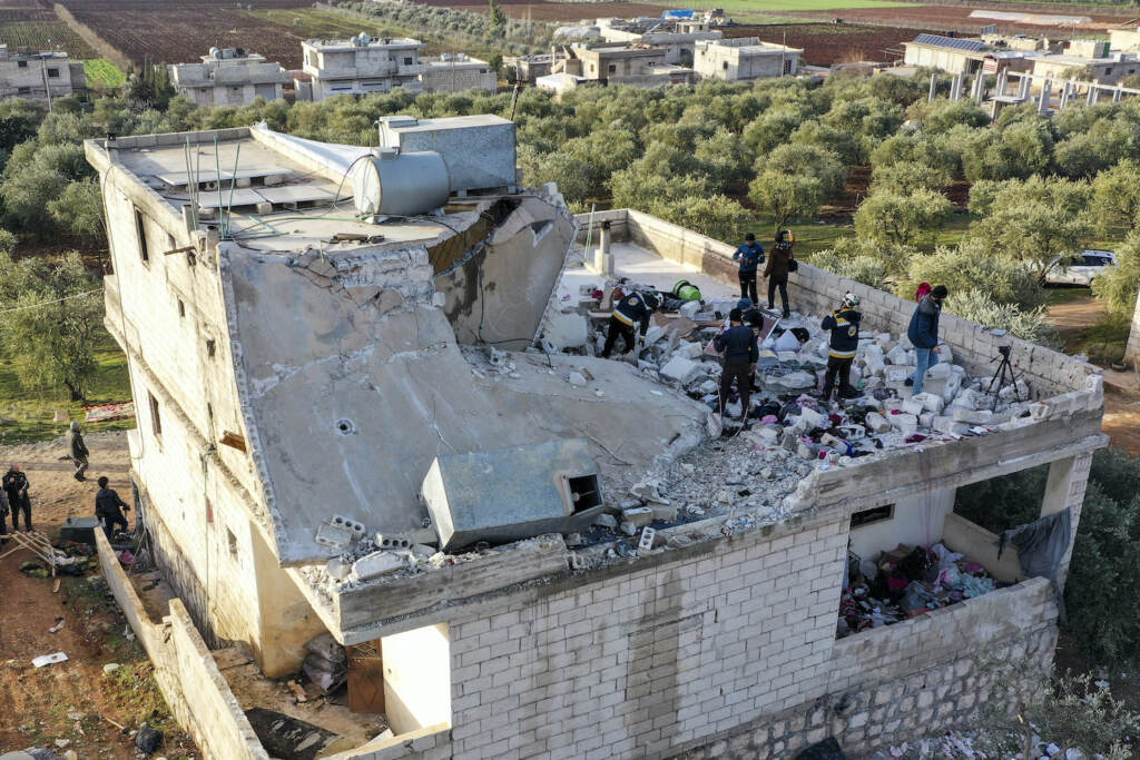 United State Syria Military Raid People inspect a destroyed house following an operation by the U.S. military in the Syrian village of Atmeh