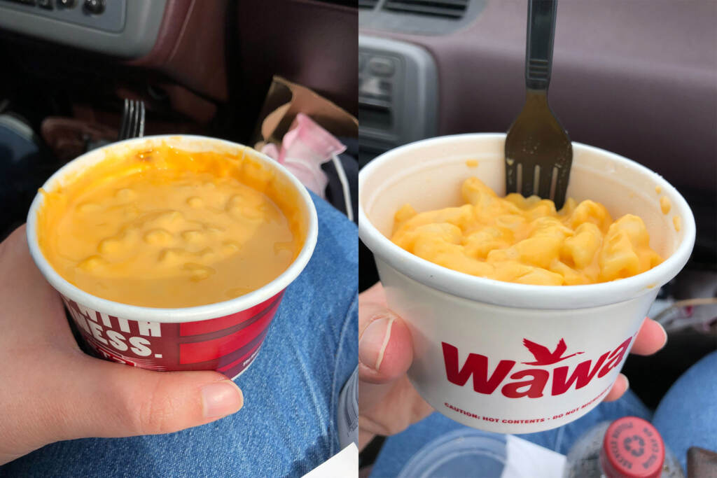 wawasheetz-maccheese-2 Liquidy Sheetz mac n' cheese vs. thicker Wawa mac n' cheese