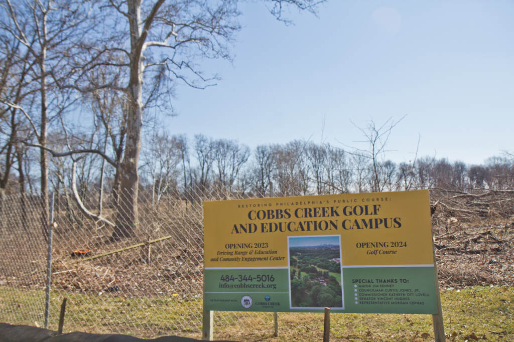 2022 02 27 kpaynter cobbs creek tree removal File photo: Many trees were felled as part of the restoration and renovation of the Cobbs Creek golf course and community engagement center, as seen on Feb. 27, 2022. (Kimberly Paynter/WHYY)
