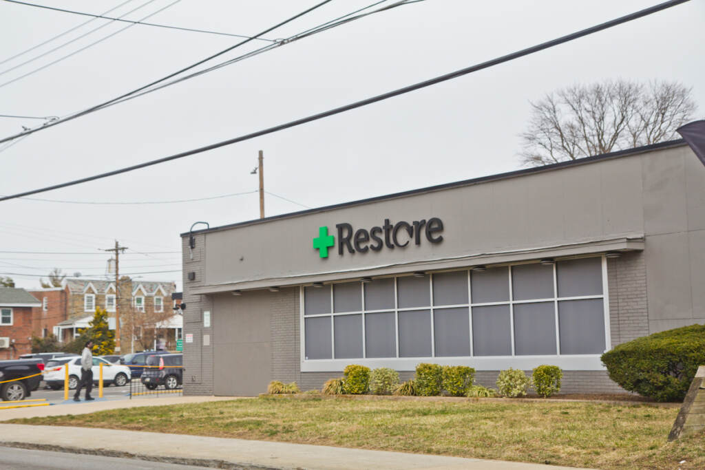 2022 03 01 kpaynter restore yeadon-2 The marijuana dispensary in Yeadon, Pa., open on Church Street, in March, 2022. (Kimberly Paynter/WHYY)